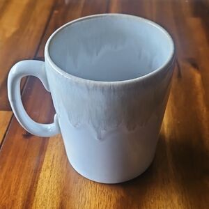 Barcela 16 Ounce White Ceramic Mug  Drip Design.  Made In Portugal